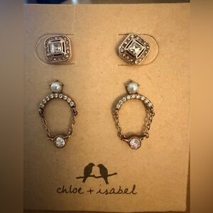 Chloe + Isabel Silver and Gold Crystal Earrings